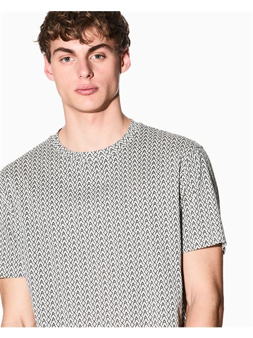 T-Shirt Regular Fit in Jersey logo allover ARMANI EXCHANGE | XM001798AF10356/F0143